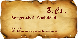 Bergenthal Csobád névjegykártya